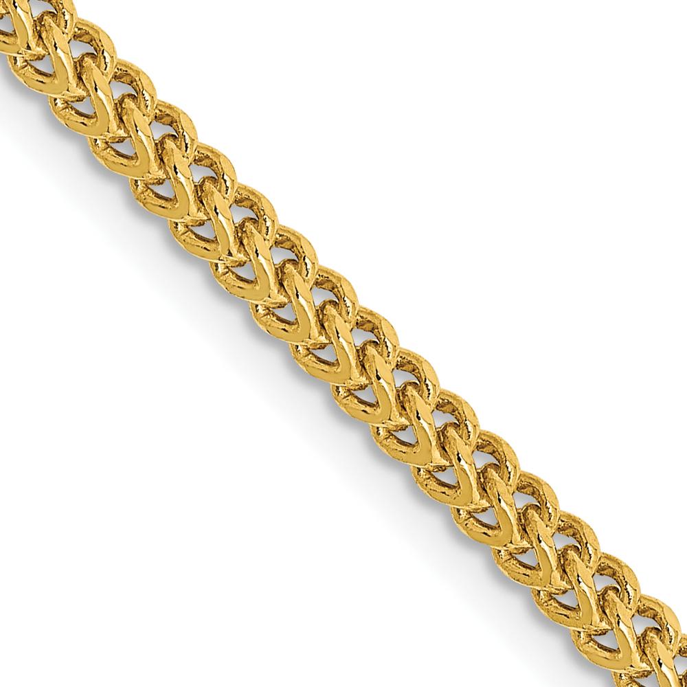 14K Yellow Gold 18" 2.2mm Semi-Solid Franco Chain with Lobster Clasp by Oro Pregiato