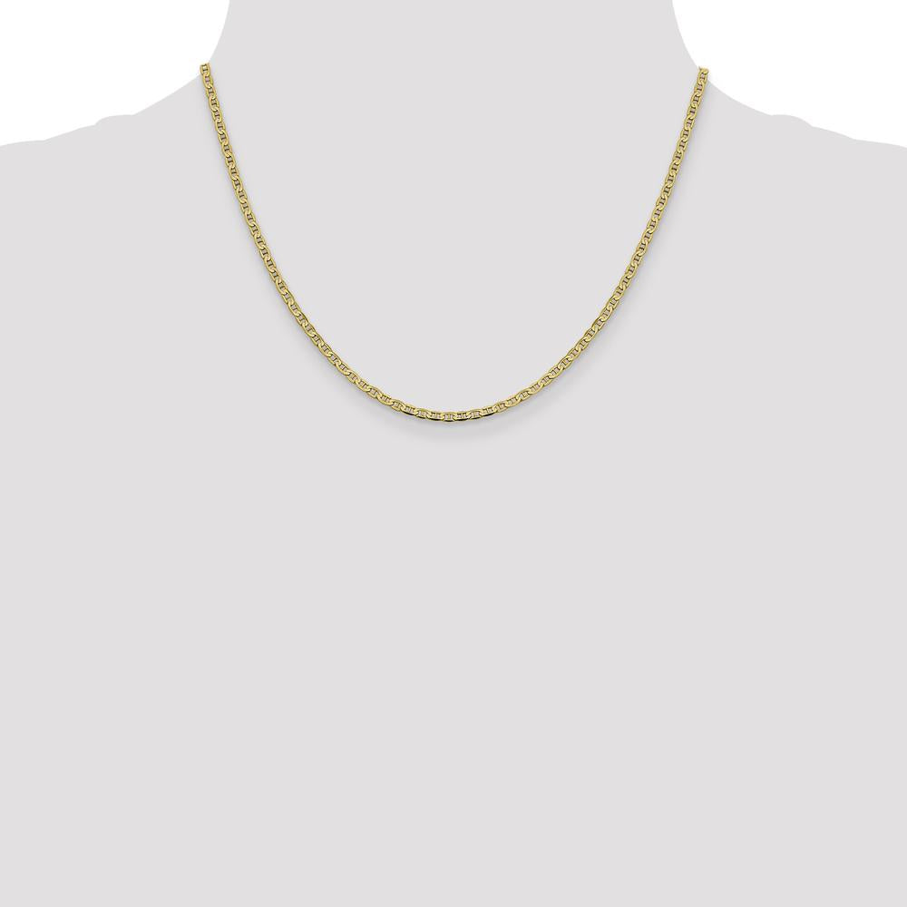 14K Yellow Gold 18" 2.4mm Concave Anchor Chain with Lobster Clasp by Oro Pregiato