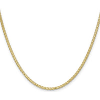 14K Yellow Gold 18" 2.4mm Flat Wheat Chain with Lobster Clasp by Oro Pregiato