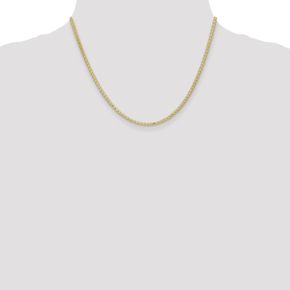 14K Yellow Gold 18" 2.4mm Flat Wheat Chain with Lobster Clasp by Oro Pregiato