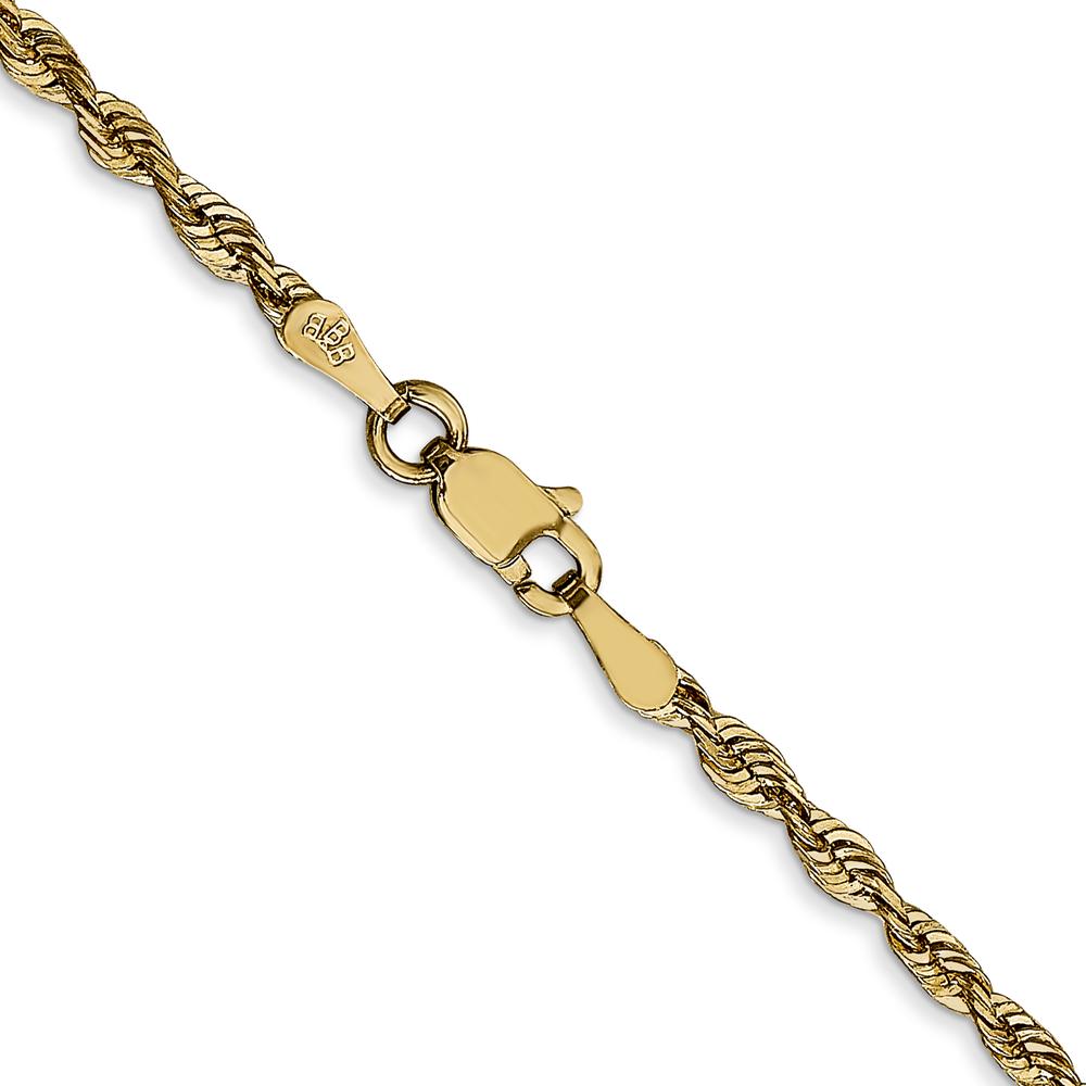 14K Yellow Gold 18" 2.5mm Ultra Diamond-Cut Rope Chain with Lobster Clasp by Oro Pregiato