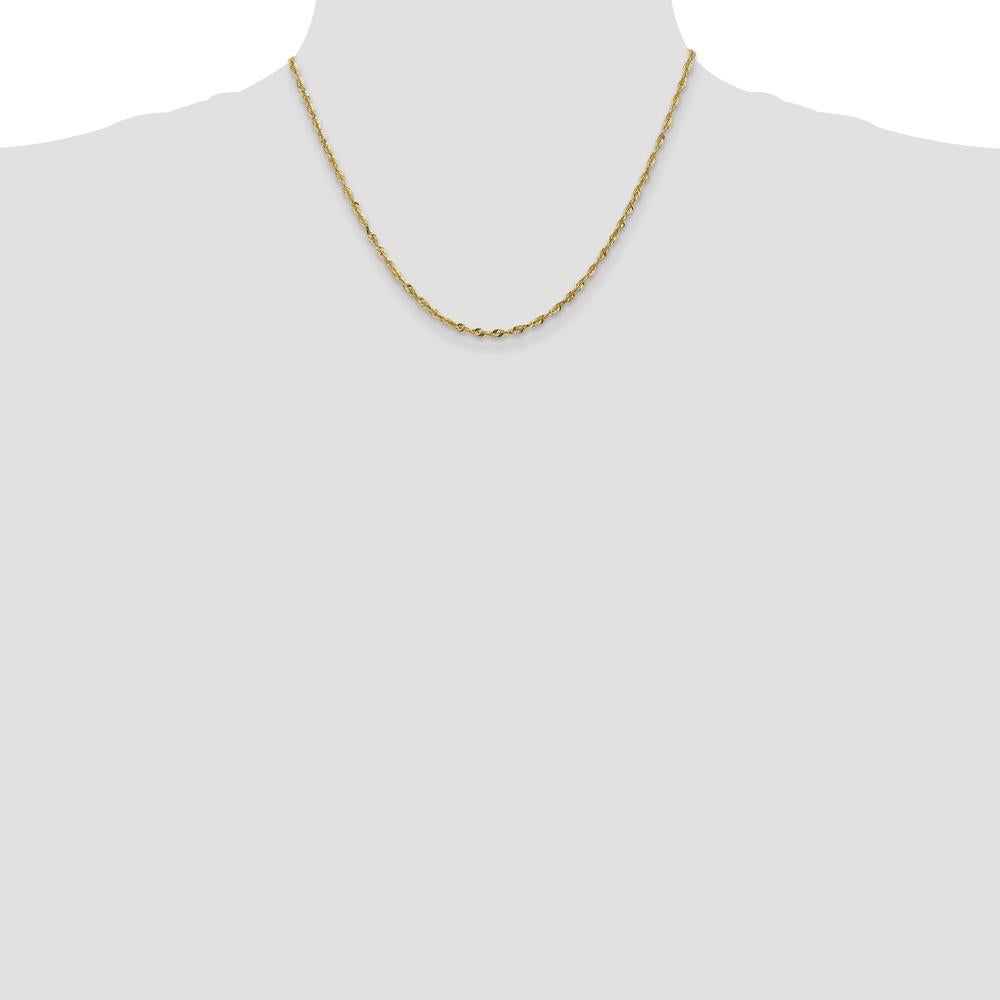 14K Yellow Gold 18" 2.5mm Ultra Diamond-Cut Rope Chain with Lobster Clasp by Oro Pregiato