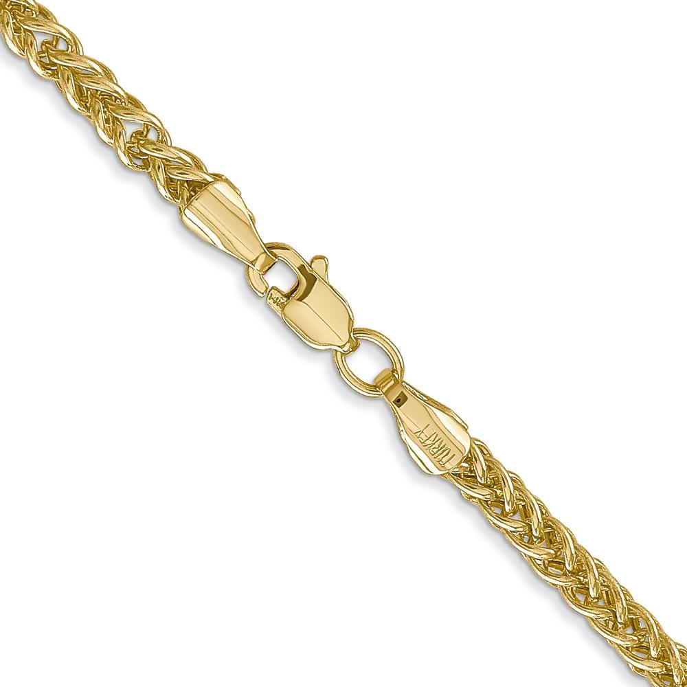 14K Yellow Gold 18" 2.6mm Semi-Solid Wheat Chain Necklace with Lobster Clasp by Oro Pregiato