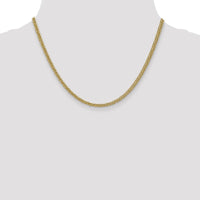 14K Yellow Gold 18" 2.6mm Semi-Solid Wheat Chain Necklace with Lobster Clasp by Oro Pregiato