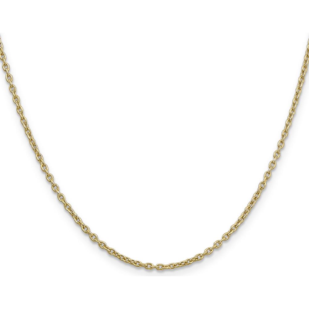 14K Yellow Gold 18" 2mm Round Open Link Cable Chain with Lobster Clasp by Oro Pregiato