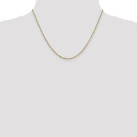 14K Yellow Gold 18" 2mm Round Open Link Cable Chain with Lobster Clasp by Oro Pregiato