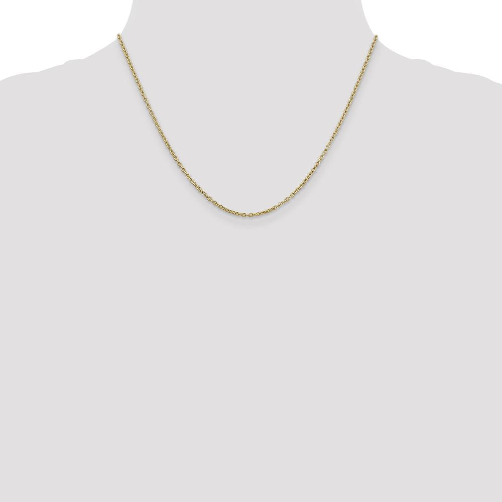 14K Yellow Gold 18" 2mm Round Open Link Cable Chain with Lobster Clasp by Oro Pregiato