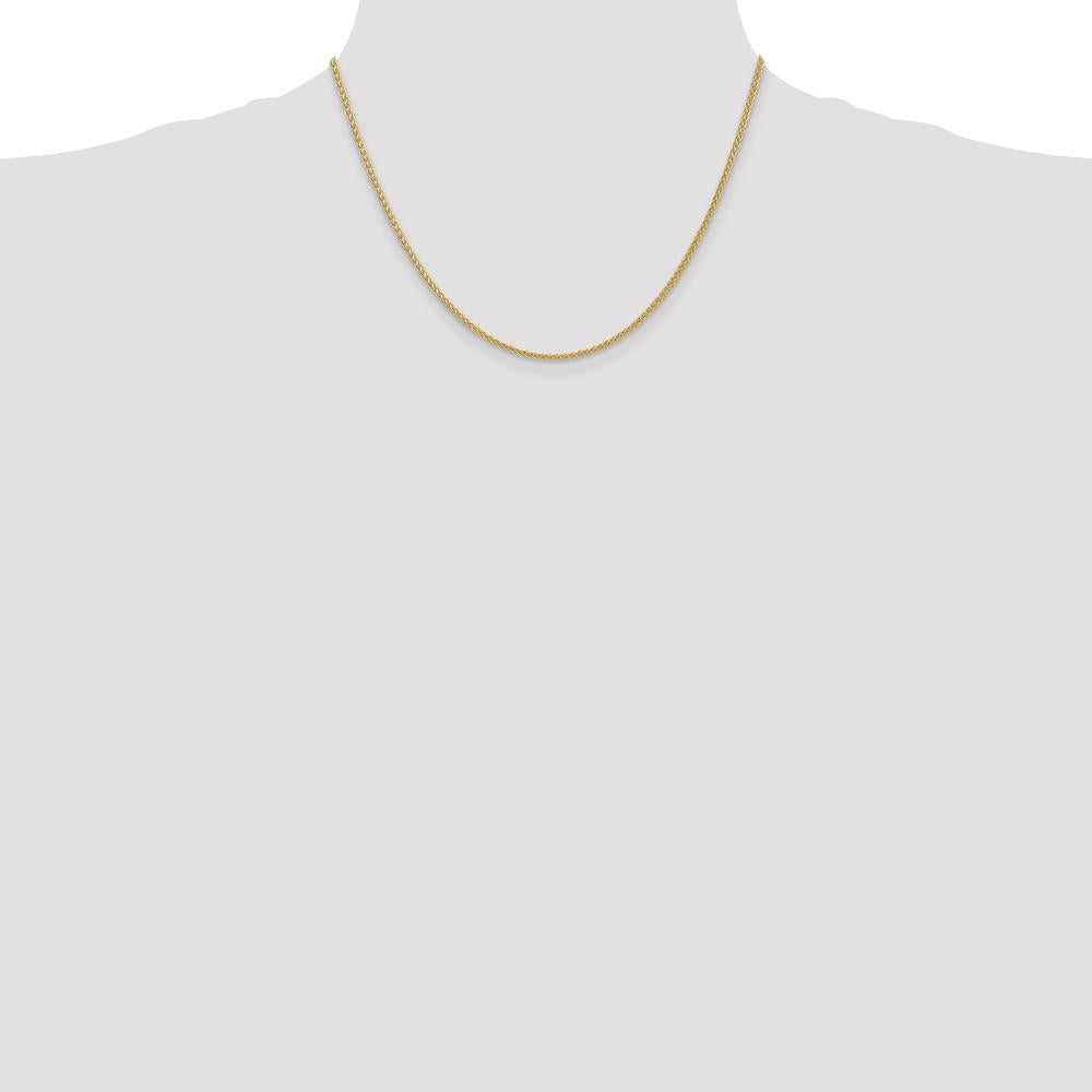 14K Yellow Gold 18" 2mm Semi-Solid Wheat Chain with Lobster Clasp by Oro Pregiato