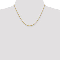 14K Yellow Gold 18" 2mm Ultra Diamond-Cut Rope Chain Necklace with Lobster Clasp by Oro Pregiato