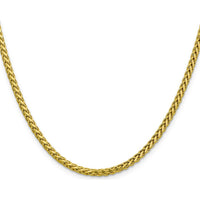 14K Yellow Gold 18" 3.1mm Semi-Solid Diamond-Cut Wheat Chain with Lobster Clasp by Oro Pregiato