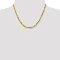 14K Yellow Gold 18" 3.1mm Semi-Solid Diamond-Cut Wheat Chain with Lobster Clasp by Oro Pregiato