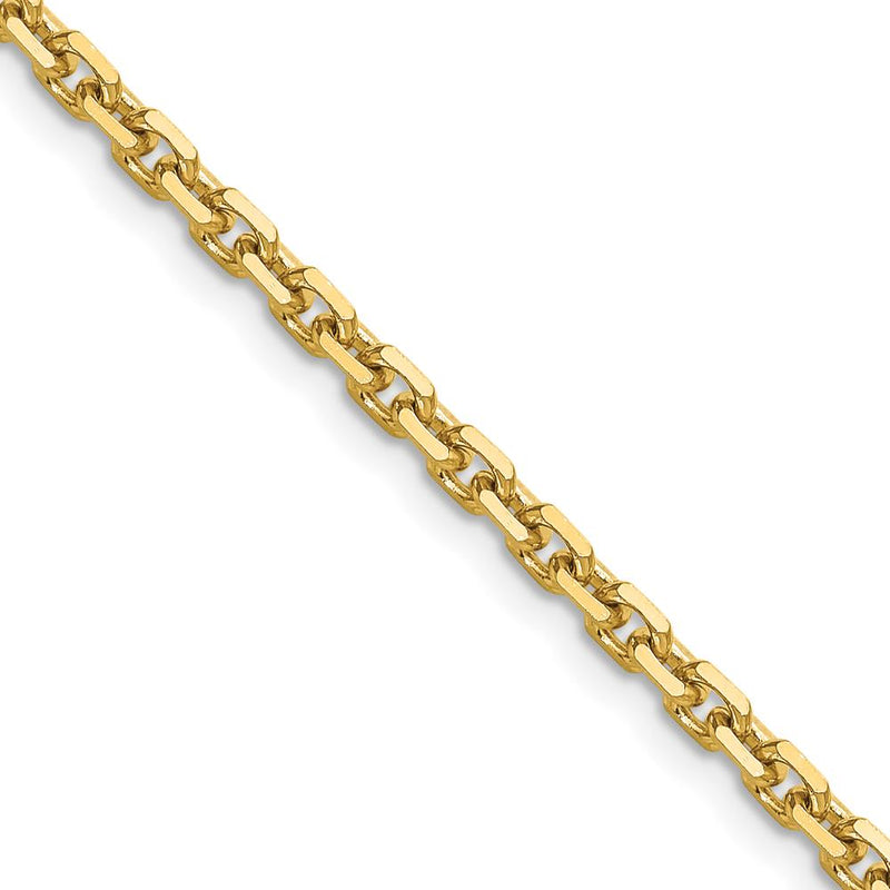 14K Yellow Gold 18" 3.25mm Diamond-Cut French Link Chain with Lobster Clasp by Oro Pregiato