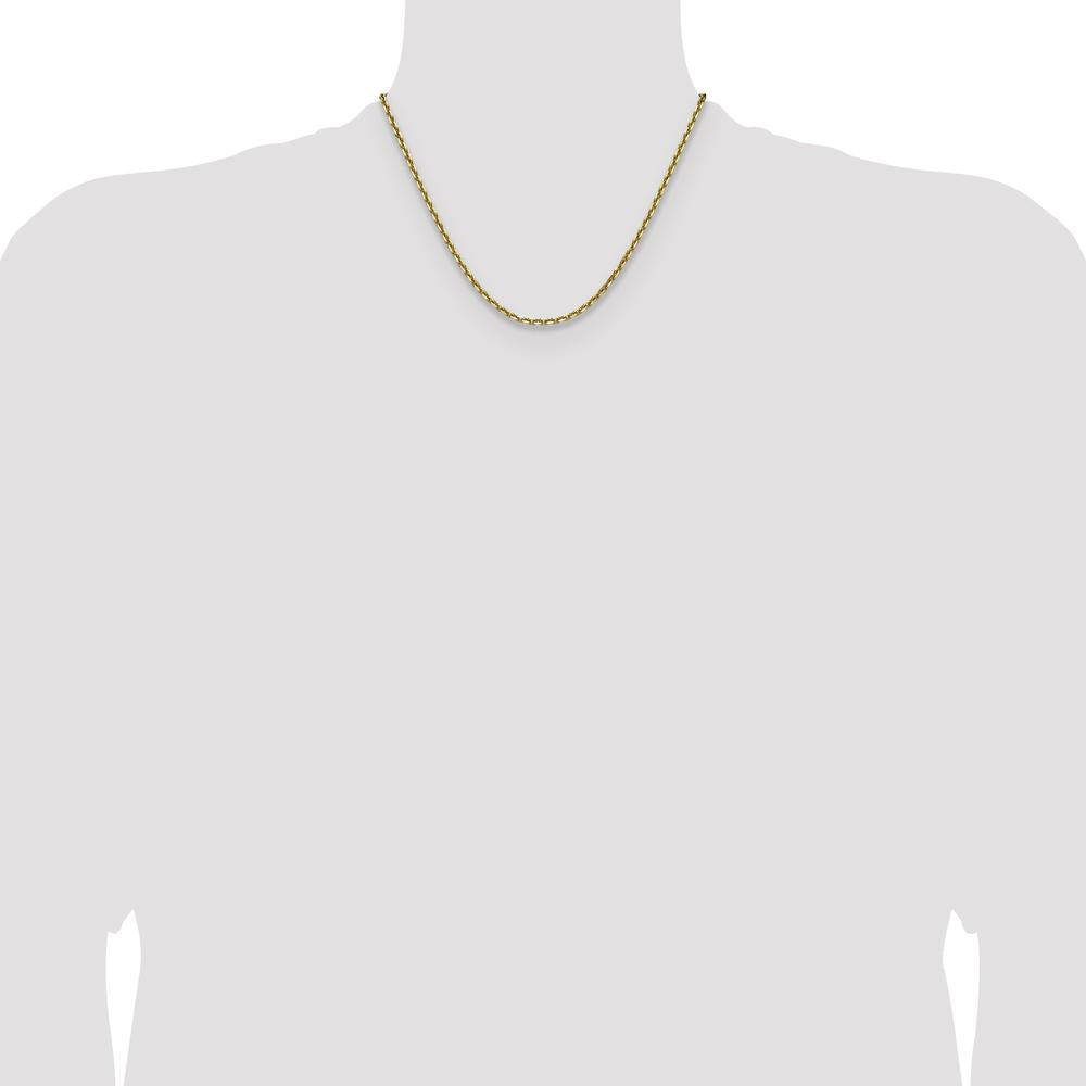 14K Yellow Gold 18" 3.25mm Diamond-Cut French Link Chain with Lobster Clasp by Oro Pregiato