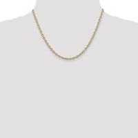 14K Yellow Gold 18" 3.2mm Round Open Link Cable Chain Necklace by Oro Pregiato
