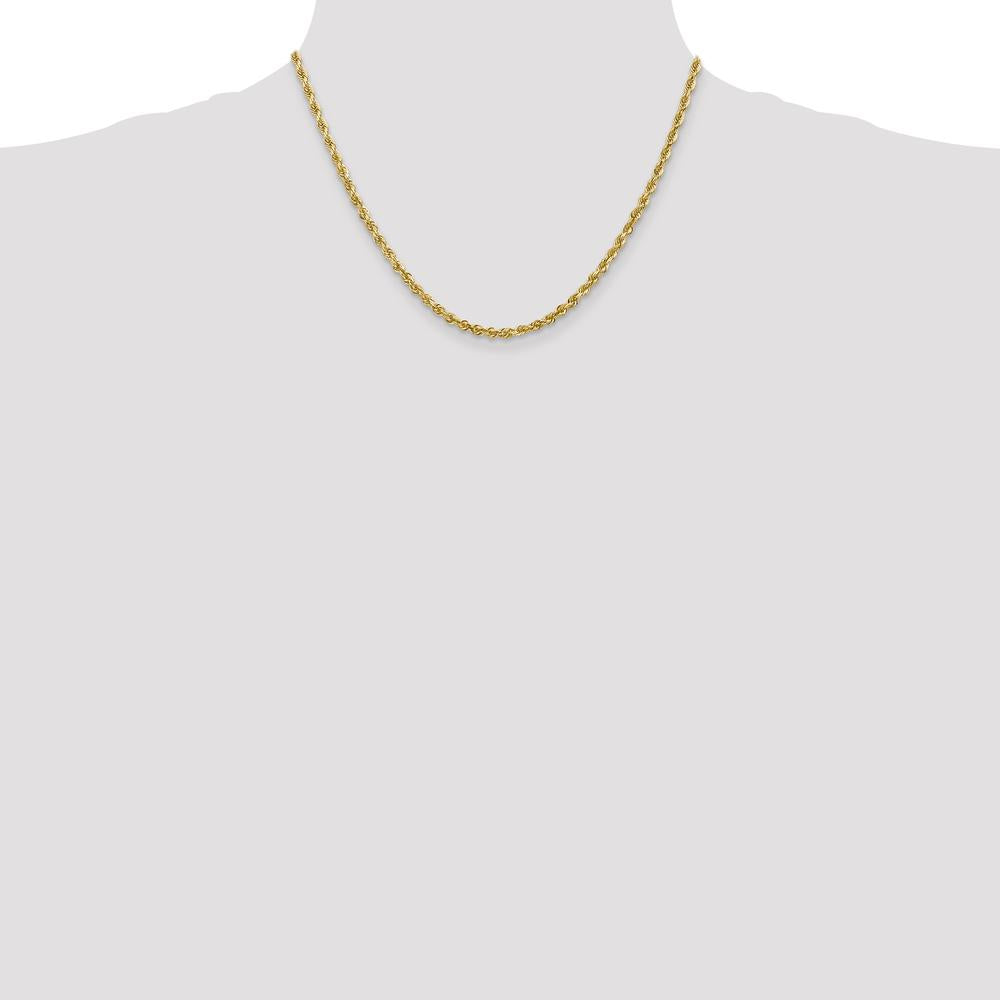 14K Yellow Gold 18" 3.35mm Diamond-Cut Rope Chain with Lobster Clasp by Oro Pregiato