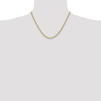 14K Yellow Gold 18" 3.3mm Solid Rope Chain Necklace with Polished Finish