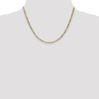 14K Yellow Gold 18" 3.5mm Semi-Solid Figaro Chain with Lobster Clasp by Oro Pregiato