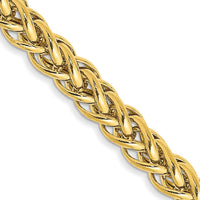 14K Yellow Gold 18" 3.5mm Semi-Solid Wheat Chain with Lobster Clasp by IBGoodman