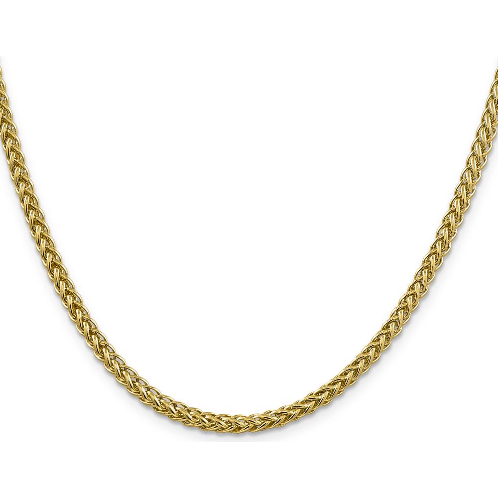 14K Yellow Gold 18" 3.5mm Semi-Solid Wheat Chain with Lobster Clasp by IBGoodman