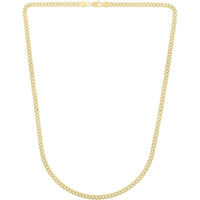 14K Yellow Gold 18" 3.65mm Light Gourmette Chain Necklace with Polished Finish and Lobster Clasp by Orozza Fine Jewelry