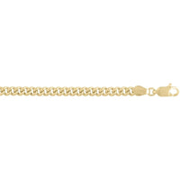 14K Yellow Gold 18" 3.65mm Light Gourmette Chain Necklace with Polished Finish and Lobster Clasp by Orozza Fine Jewelry