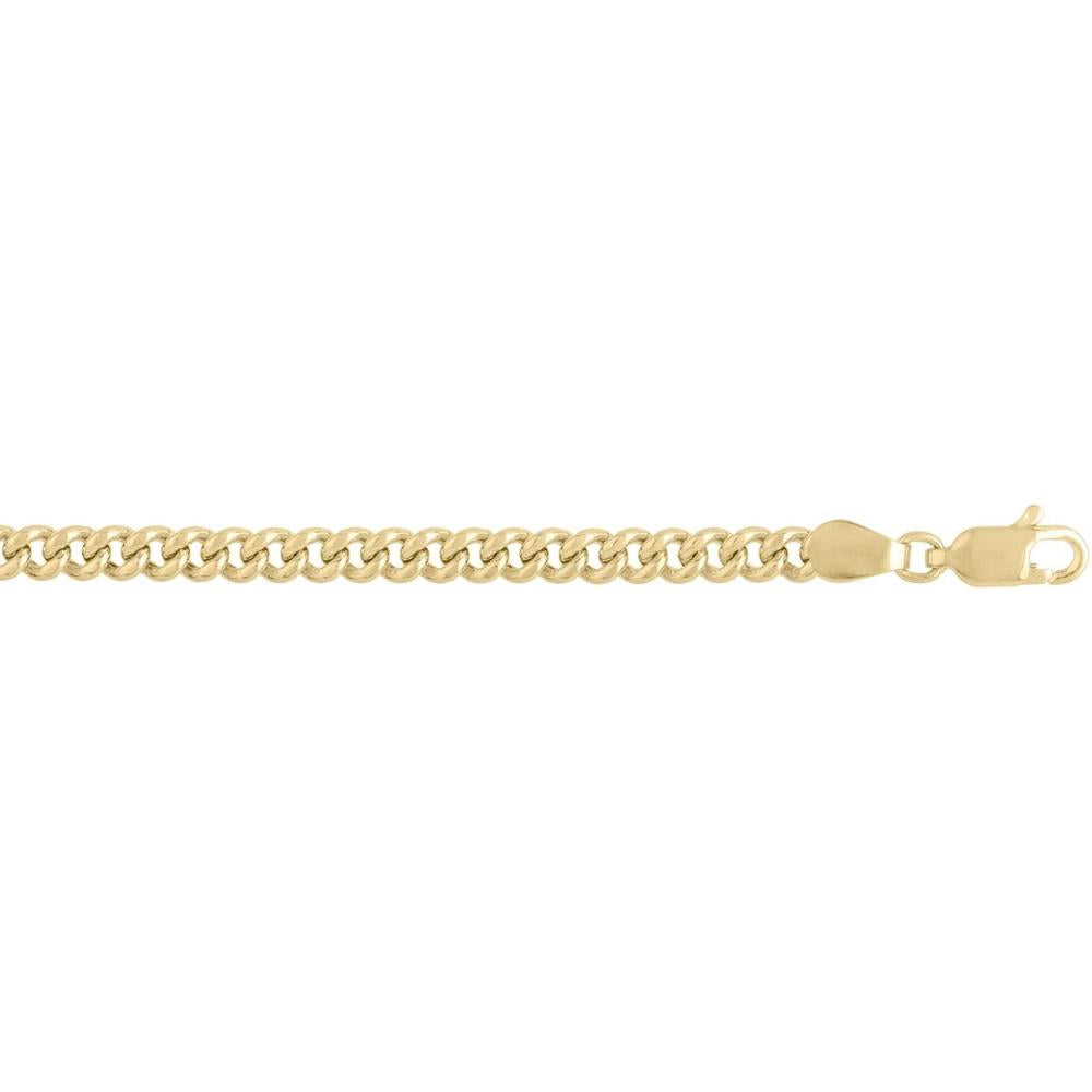 14K Yellow Gold 18" 3.65mm Light Gourmette Chain Necklace with Polished Finish and Lobster Clasp by Orozza Fine Jewelry