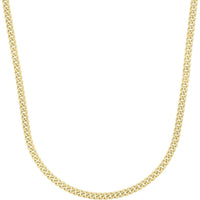14K Yellow Gold 18" 3.65mm Light Gourmette Chain Necklace with Polished Finish and Lobster Clasp by Orozza Fine Jewelry