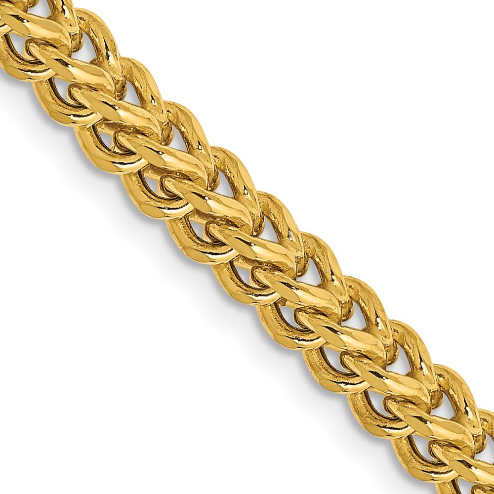 14K Yellow Gold 18" 3.7mm Franco Chain with Fancy Lobster Clasp by Oro Pregiato