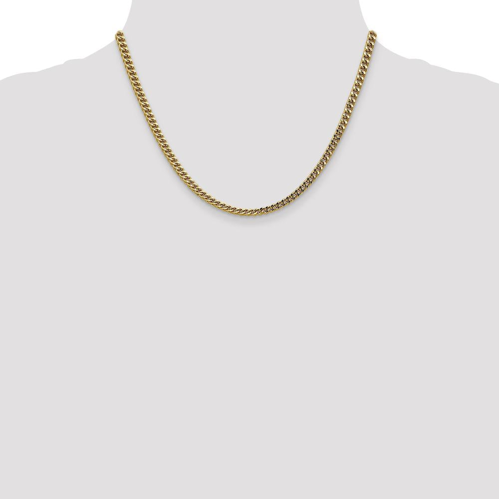 14K Yellow Gold 18" 3.7mm Franco Chain with Fancy Lobster Clasp by Oro Pregiato