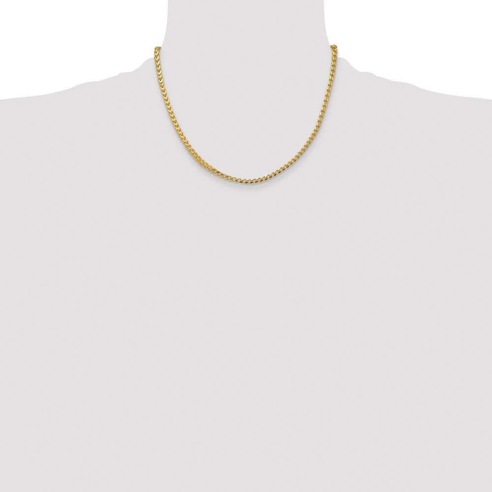 14K Yellow Gold 18" 3.7mm Franco Chain with Fancy Lobster Clasp by Oro Pregiato