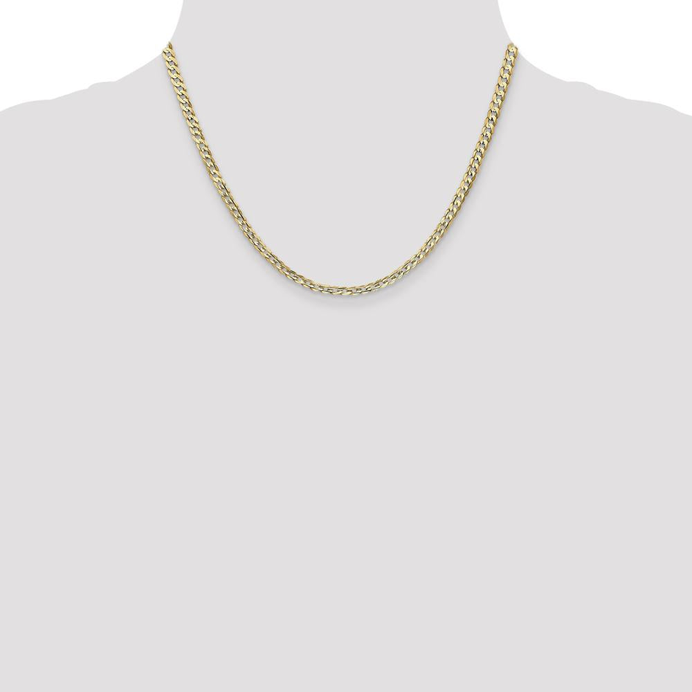 14K Yellow Gold 18" 3.8mm Open Concave Curb Chain with Lobster Clasp by Oro Pregiato
