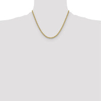 14K Yellow Gold 18" 3.8mm Solid Rope Chain Necklace with Lobster Clasp