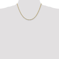 14K Yellow Gold 18" 3mm Concave Open Figaro Chain with Lobster Clasp by Oro Pregiato