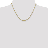 14K Yellow Gold 18" 3mm Diamond-Cut Round Open Link Cable Chain with Lobster Clasp by Oro Pregiato