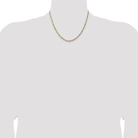 14K Yellow Gold 18" 3mm Flat Figaro Chain Necklace with Lobster Clasp by Oro Pregiato