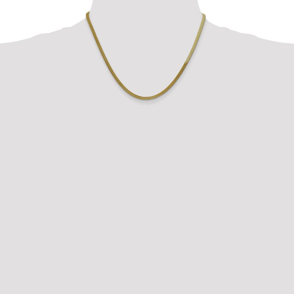 14K Yellow Gold 18" 3mm Herringbone Chain with Lobster Clasp - Polished Finish by 0