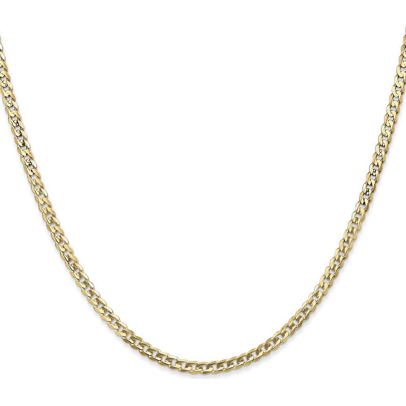 14K Yellow Gold 18" 3mm Open Concave Curb Chain Necklace with Lobster Clasp by IBGoodman