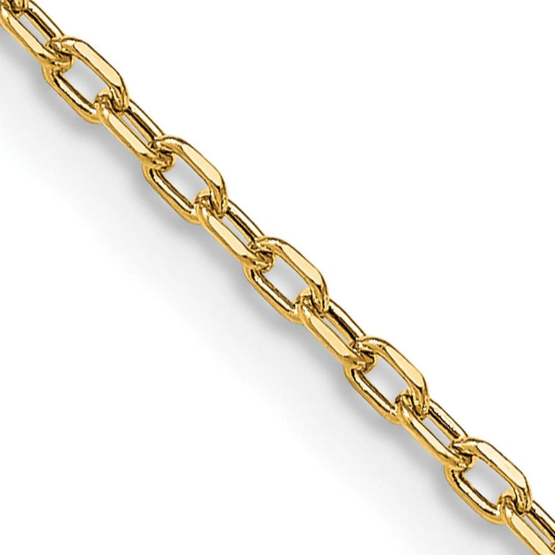14K Yellow Gold 18" 3mm Semi-Solid Diamond-Cut Cable Chain Necklace with Lobster Clasp by Oro Pregiato