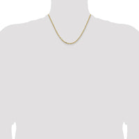14K Yellow Gold 18" 3mm Semi-Solid Diamond-Cut Cable Chain Necklace with Lobster Clasp by Oro Pregiato