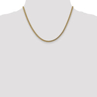 14K Yellow Gold 18" 3mm Semi-Solid Franco Chain Necklace with Fancy Lobster Clasp by Oro Pregiato