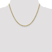 14K Yellow Gold 18" 3mm Semi-Solid Rope Chain with Lobster Clasp by Oro Pregiato