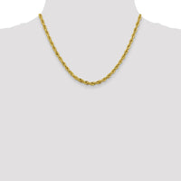 14K Yellow Gold 18" 4.25mm Semi-Solid Rope Chain with Lobster Clasp by Oro Pregiato