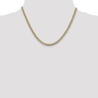 14K Yellow Gold 18" 4.3mm Semi-Solid Curb Chain with Rhodium Pavé Finish - Lobster Clasp by Oro Pregiato
