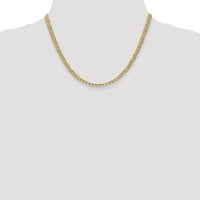 14K Yellow Gold 18" 4.3mm Semi-Solid Curb Link Necklace with Lobster Clasp by Oro Pregiato