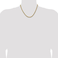 14K Yellow Gold 18" 4.3mm Solid Miami Cuban Link Chain with Lobster Clasp by Oro Pregiato