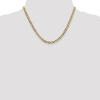 14K Yellow Gold 18" 4.5mm Concave Anchor Chain Necklace - Polished Finish with Lobster Clasp by Oro Pregiato