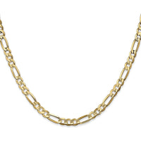 14K Yellow Gold 18" 4.5mm Concave Open Figaro Chain with Lobster Clasp by Oro Pregiato