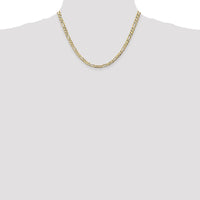 14K Yellow Gold 18" 4.5mm Concave Open Figaro Chain with Lobster Clasp by Oro Pregiato