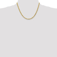 14K Yellow Gold 18" 4.5mm Diamond-Cut Rope Chain Necklace with Lobster Clasp