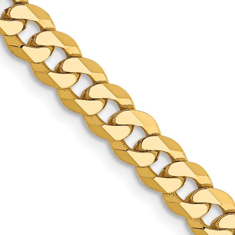 14K Yellow Gold 18" 4.75mm Flat Beveled Curb Chain with Lobster Clasp by Oro Pregiato